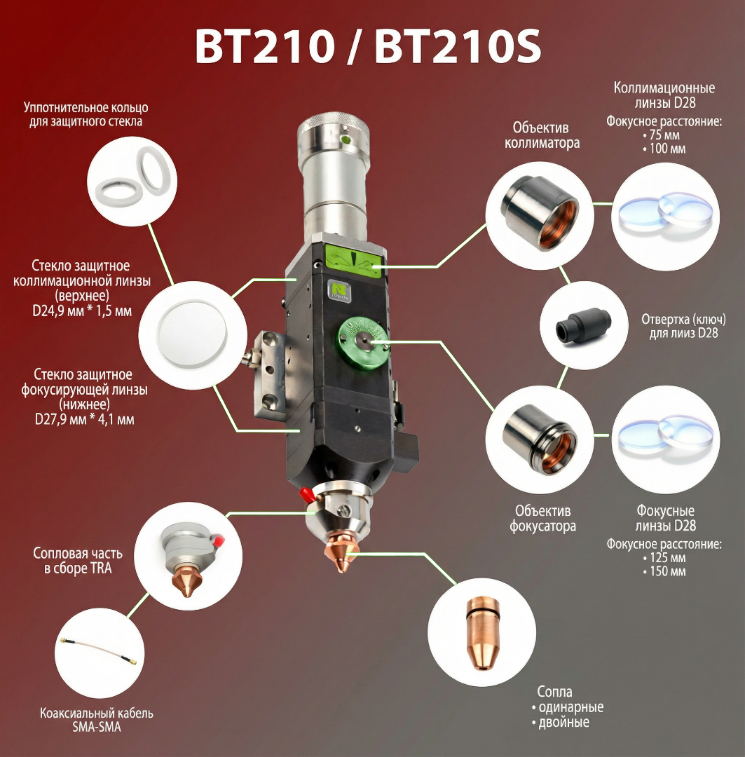  Лазерная голова Raytools BT210S FC 1.5 кВт
