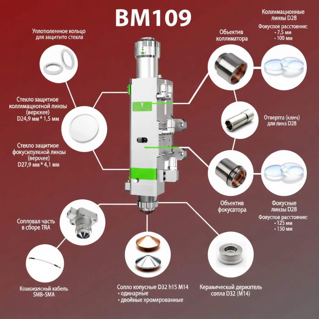  Лазерная голова Raytools BM109 1.5 кВт Автофокус