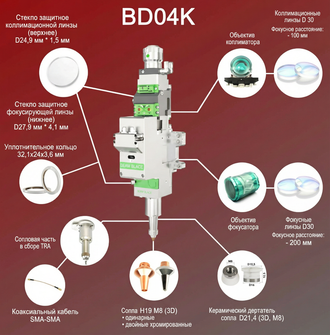  Лазерная голова Raytools BD04K 4 кВт